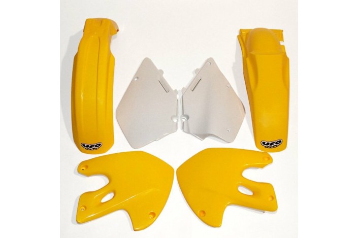 Kit plastique UFO couleur origine jaune/blanc Suzuki RM125/250