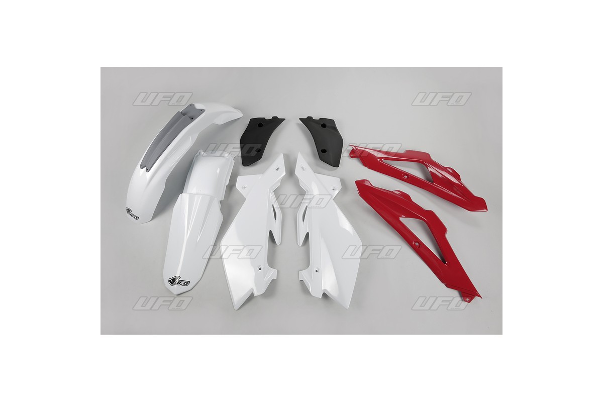 Kit plastique UFO couleur origine blanc/rouge/gris Husqvarna CR125/CR250