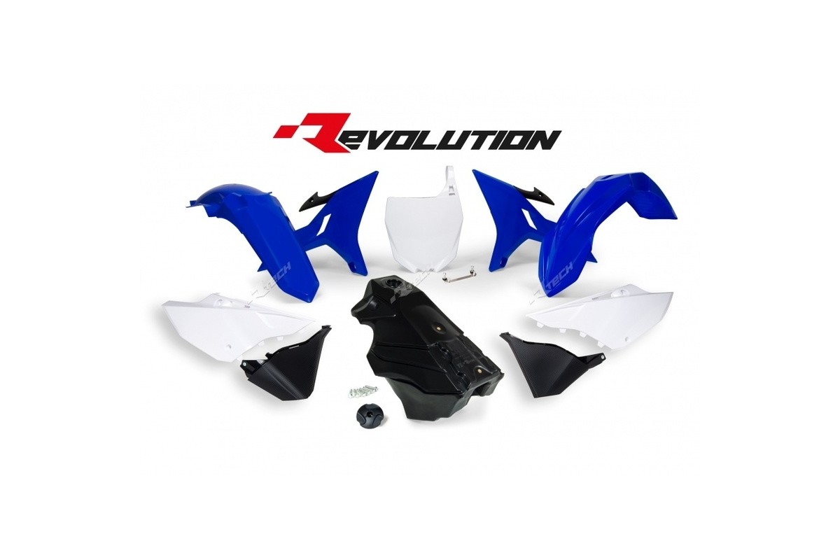 Kit plastique RACETECH Revolution + réservoir couleur origine bleu/blanc/noir Yamaha YZ125/250