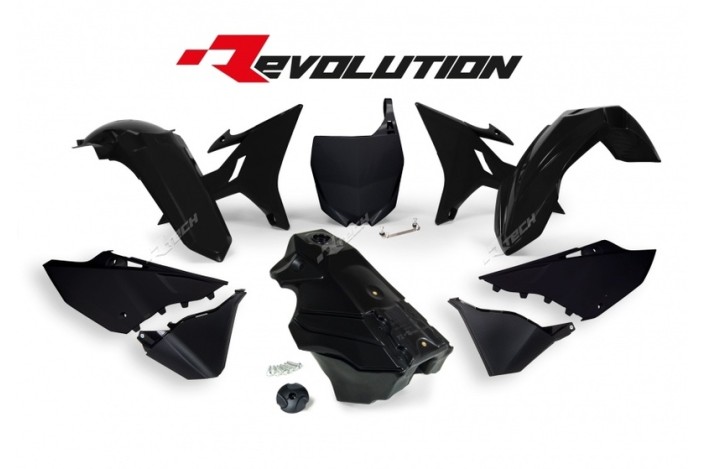 Kit plastique RACETECH Revolution + réservoir noir Yamaha YZ125/250