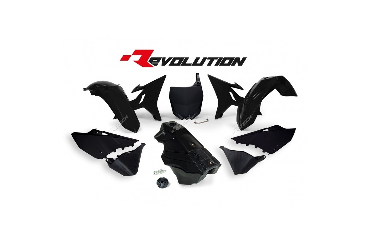 Kit plastique RACETECH Revolution + réservoir noir Yamaha YZ125/250