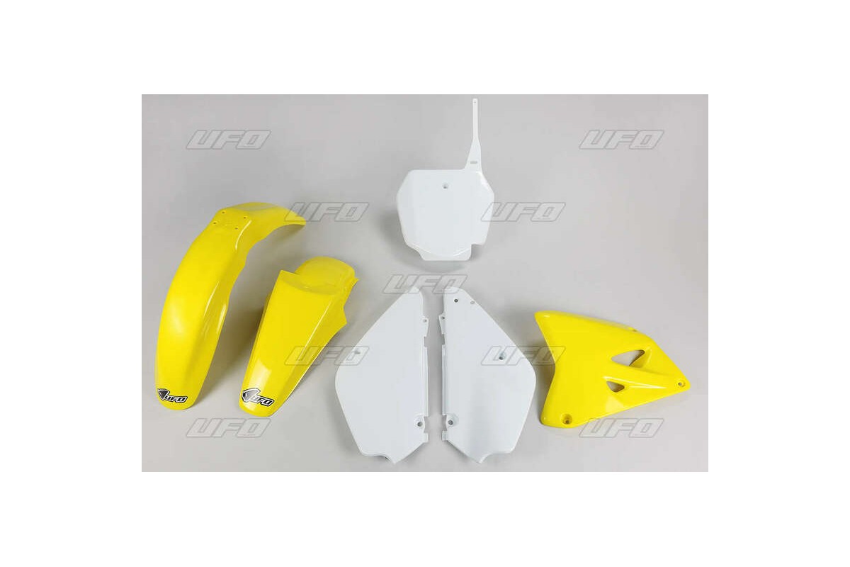 Kit plastique UFO couleur origine jaune/blanc (02-17) Suzuki RM85