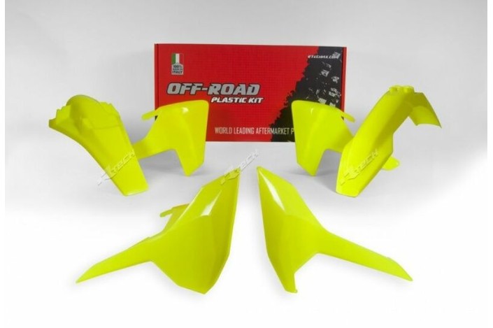 Kit plastique RACETECH jaune fluo Husqvarna TE/FE