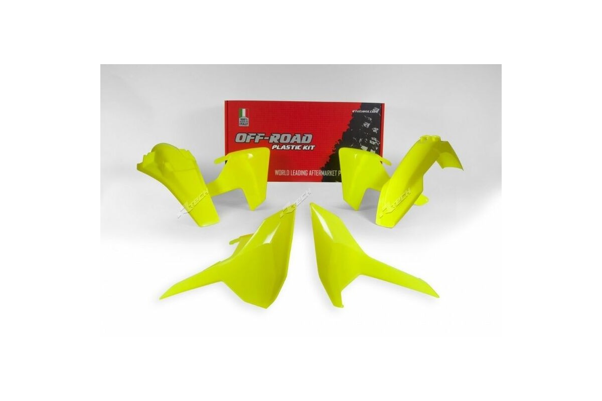 Kit plastique RACETECH jaune fluo Husqvarna TE/FE