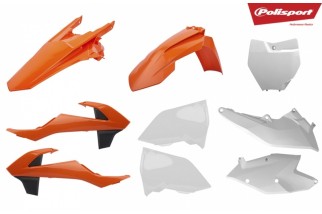 Kit plastique POLISPORT couleur origine (2018) orange/blanc KTM SX/SX-F