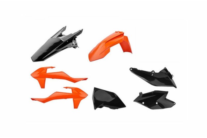 Kit plastique POLISPORT MX orange/noir KTM SX/SX-F