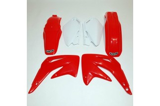 Kit plastique UFO couleur origine rouge/blanc Honda CR85R/RB
