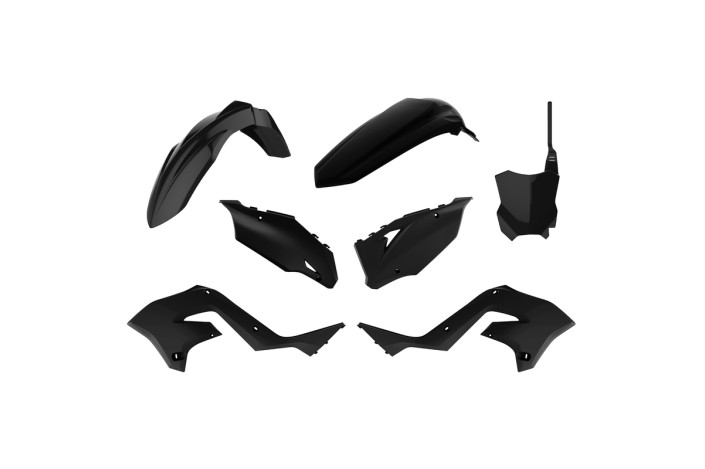 Kit plastiques POLISPORT Restylé noir Kawasaki KX125/250