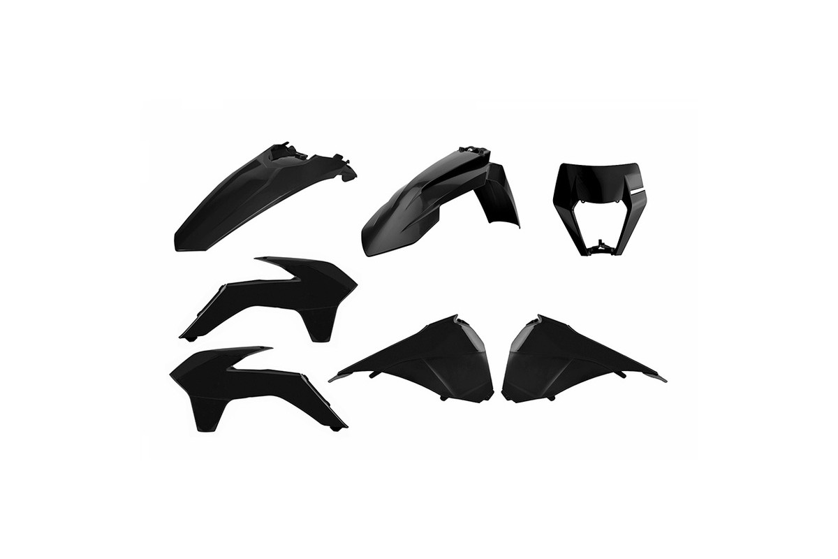 Kit plastique POLISPORT Enduro Restyle noir KTM EXC/EXC-F