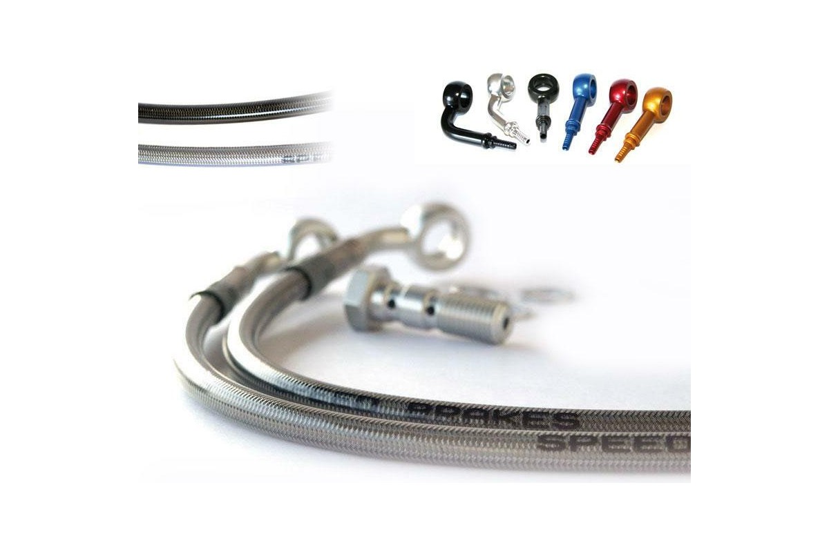 Durite de frein arrière SPEEDBRAKES inox/raccord rouge Suzuki SV650