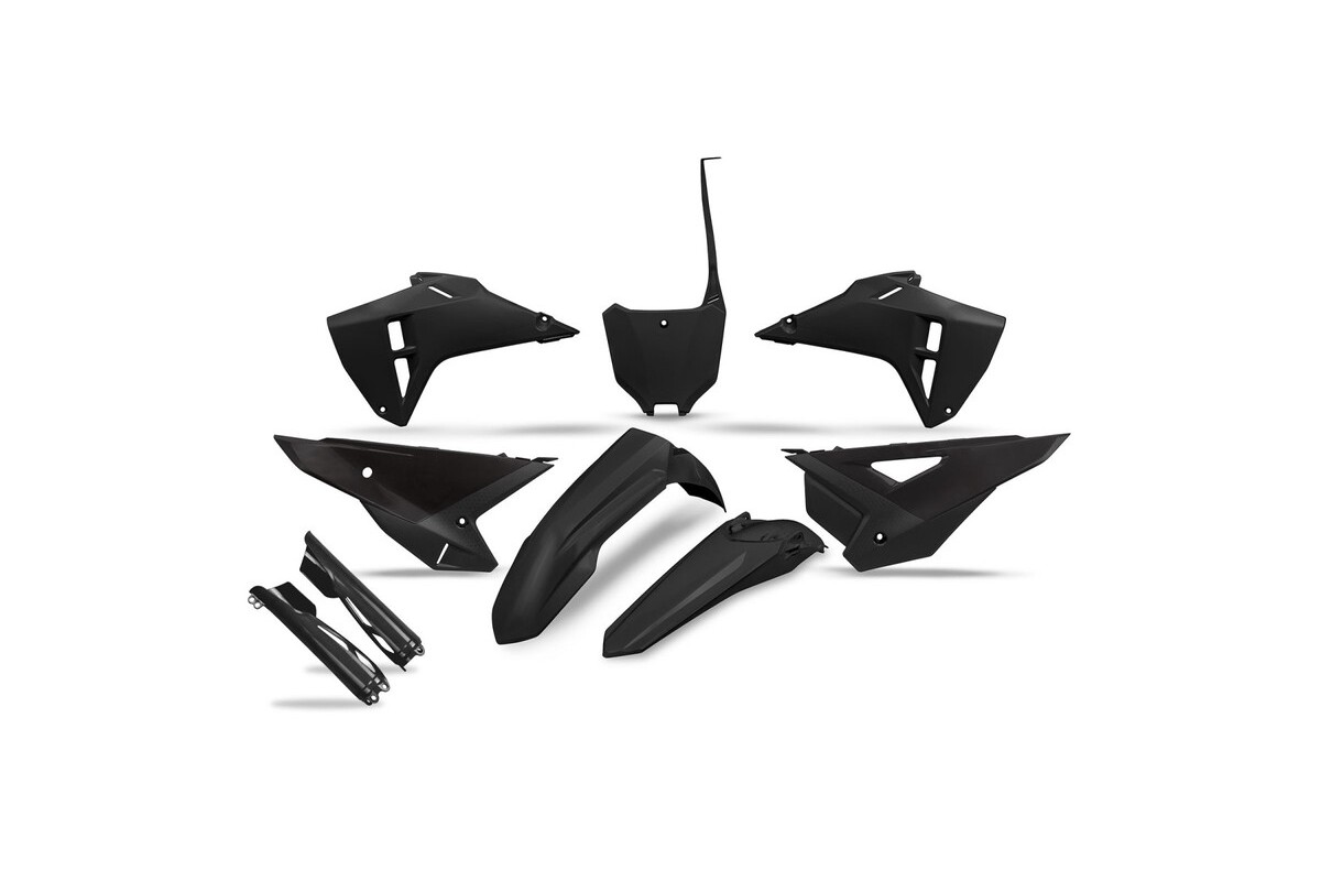 Kit plastiques complet avec protections de fourche UFO - noir