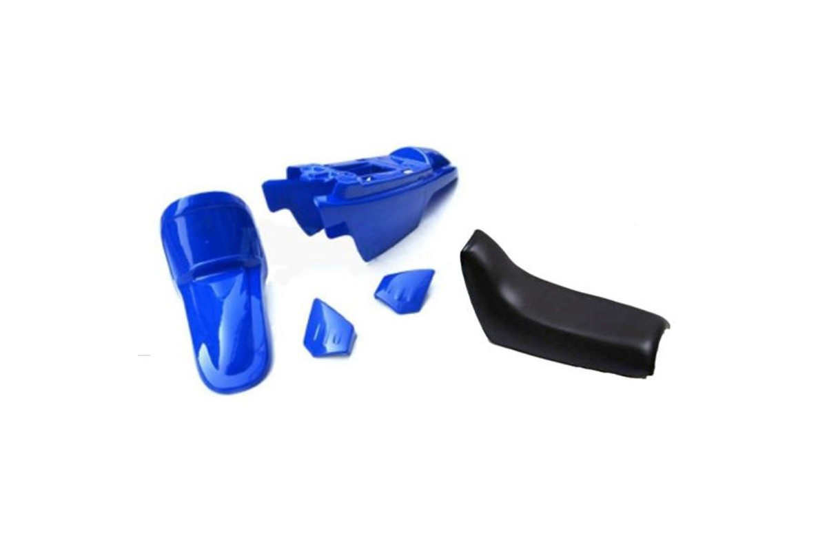 Kit plastique ART couleur origine bleu avec selle complète noire Yamaha PW50