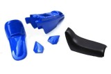 Kit plastique ART couleur origine bleu avec selle complète noire Yamaha PW50