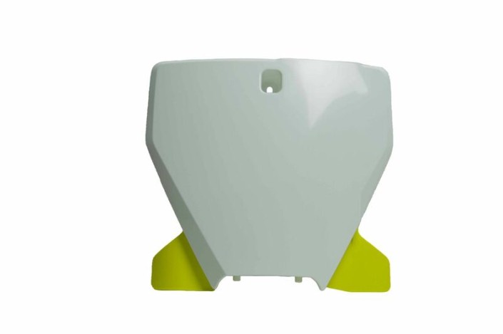 Plaque numéro frontale RACETECH blanc/Yellow Husqvarna TC/FC