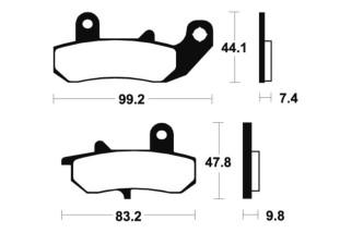 Plaquettes de frein TECNIUM Performance métal fritté - MR135