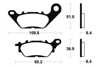 Plaquettes de frein TECNIUM Scooter organique - ME358