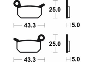 Plaquettes de frein TECNIUM Racing MX/Quad métal fritté - MOR294