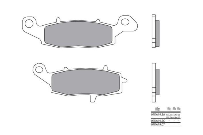 Plaquettes de frein BREMBO route métal fritté - 07KA19LA