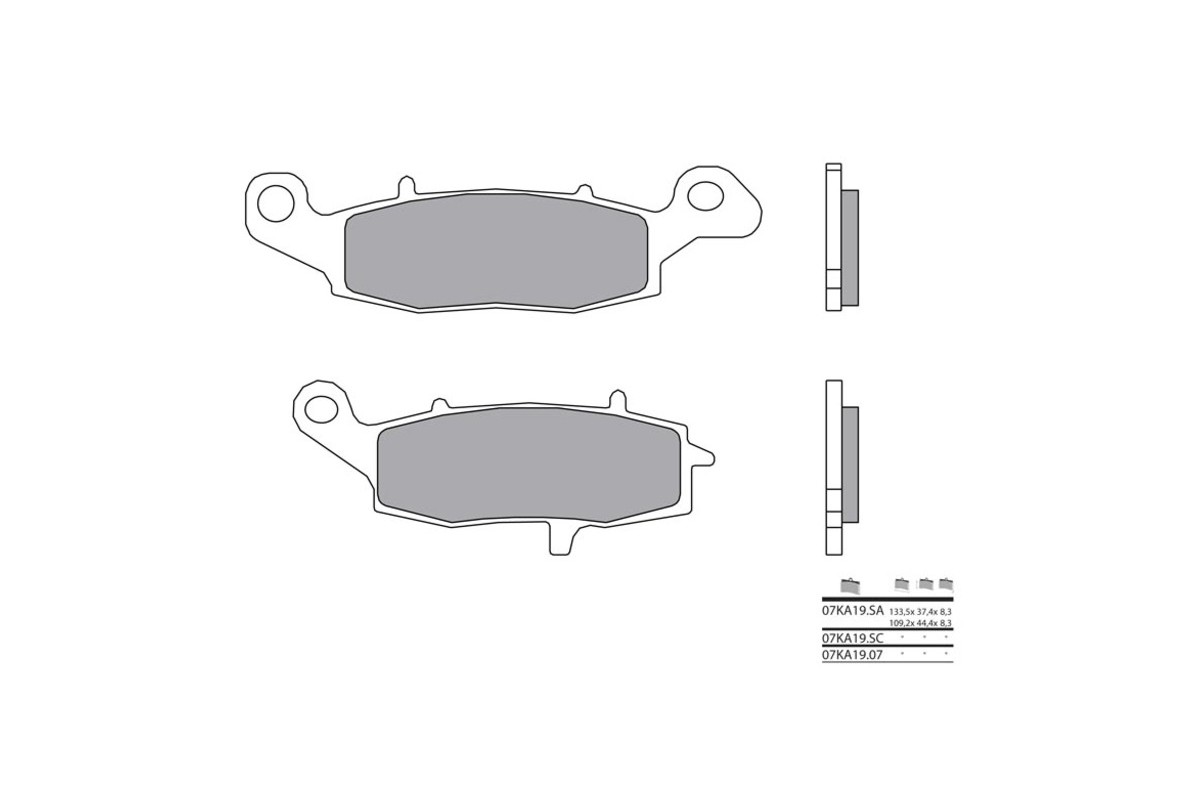 Plaquettes de frein BREMBO route métal fritté - 07KA19LA