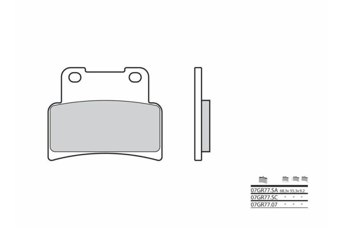 Plaquettes de frein BREMBO route carbone céramique - 07GR7707