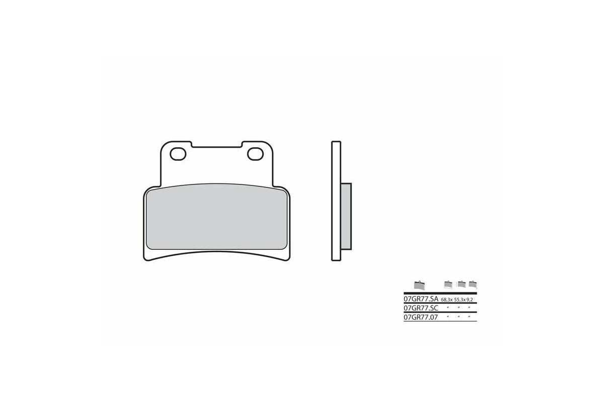 Plaquettes de frein BREMBO route carbone céramique - 07GR7707