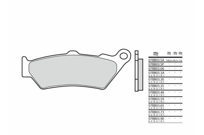 Plaquettes de frein BREMBO route métal fritté - 07BB03SP