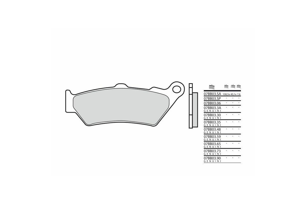 Plaquettes de frein BREMBO route métal fritté - 07BB03SP