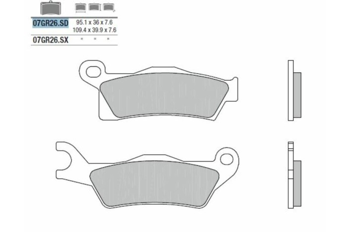 Plaquettes de frein BREMBO Off-Road métal fritté - 07GR26SD