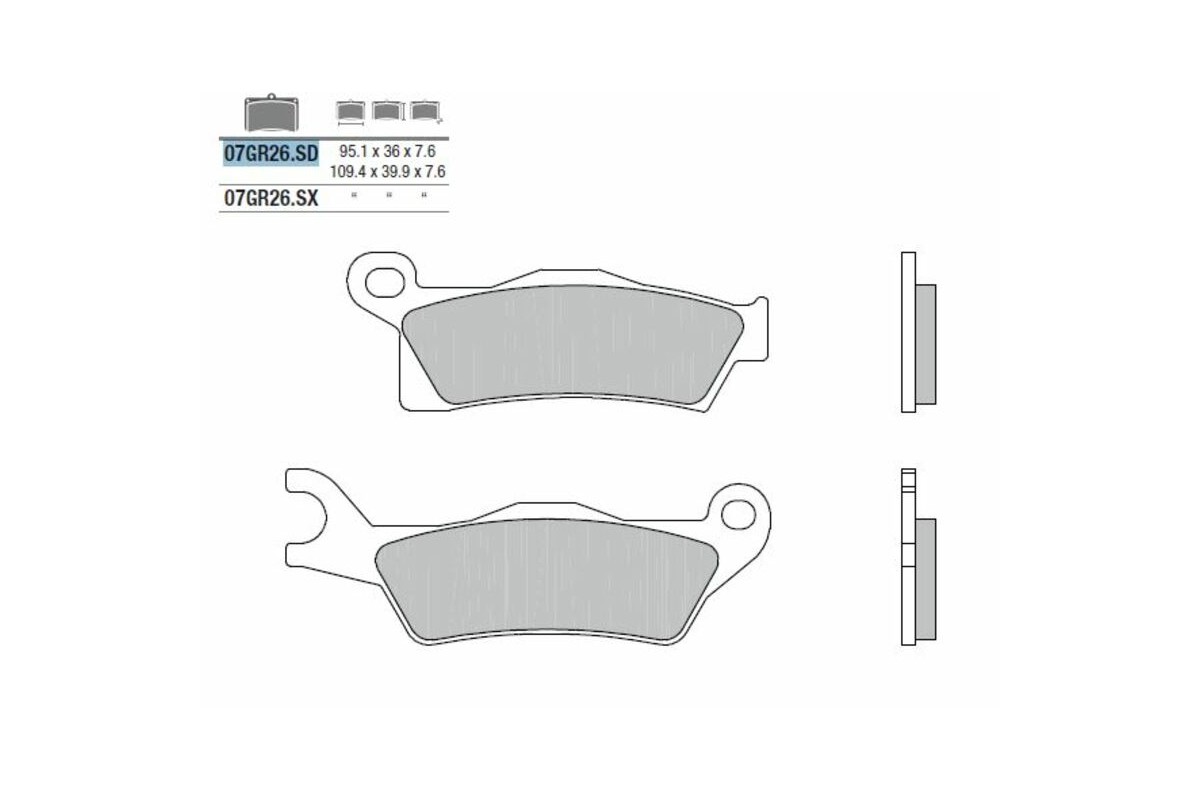 Plaquettes de frein BREMBO Off-Road métal fritté - 07GR26SD