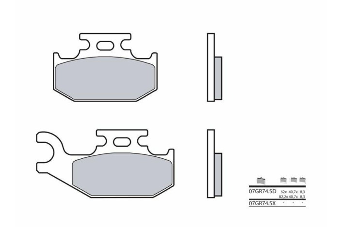 Plaquettes de frein BREMBO Off-Road métal fritté - 07GR74SD