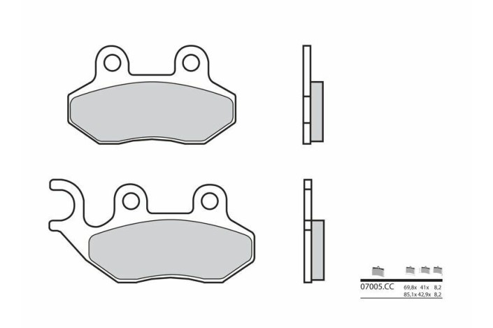 Plaquettes de frein BREMBO Scooter carbone céramique - 07005