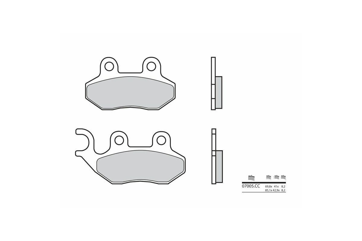 Plaquettes de frein BREMBO Scooter carbone céramique - 07005
