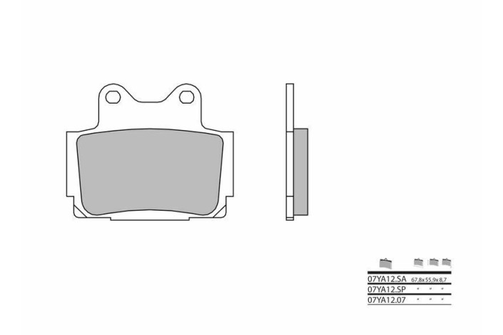 Plaquettes de frein BREMBO route métal fritté - 07YA12SA
