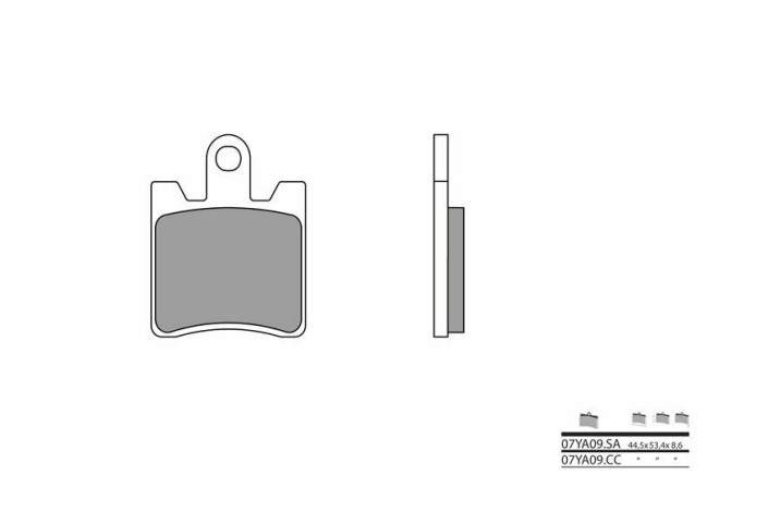 Plaquettes de frein BREMBO route carbone céramique - 07YA09CC
