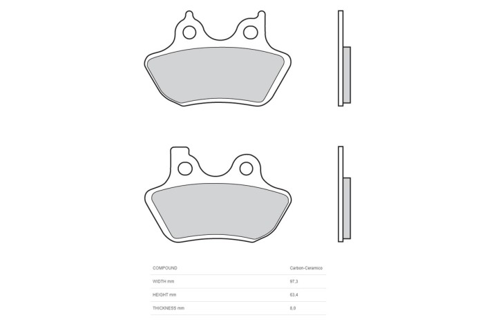 Plaquettes de frein BREMBO carbone céramique - 07HD16CC