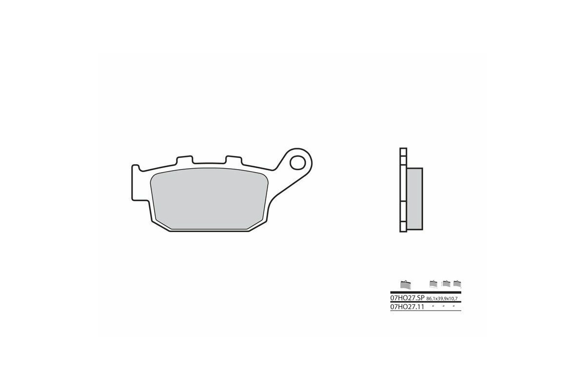 Plaquettes de frein BREMBO route métal fritté - 07HO27SP
