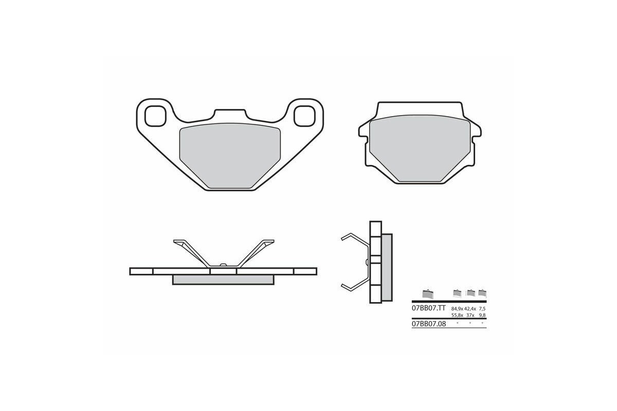 Plaquettes de frein BREMBO route carbone céramique - 07BB0708