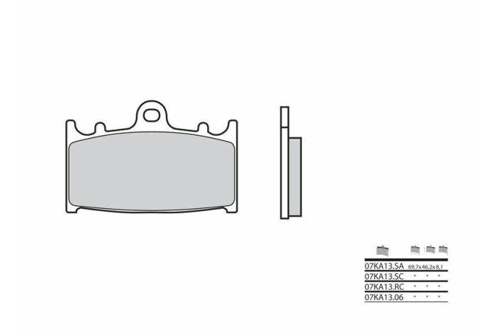 Plaquettes de frein BREMBO route métal fritté - 07KA13SA
