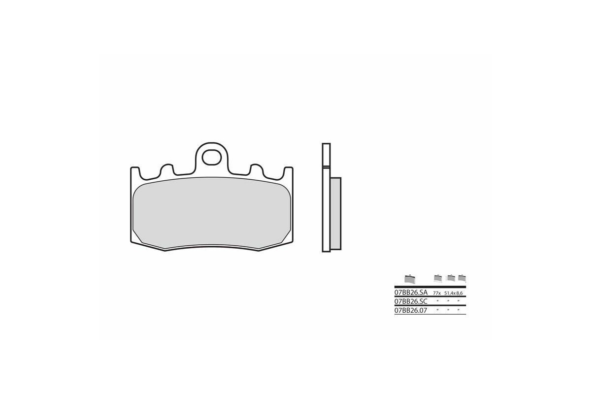 Plaquettes de frein BREMBO route carbone céramique - 07BB2607