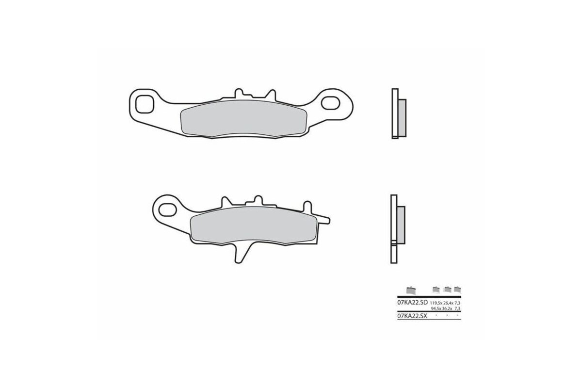 Plaquettes de frein BREMBO Off-Road métal fritté - 07KA22SD