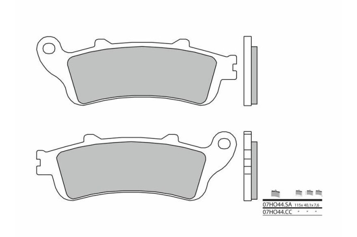 Plaquettes de frein BREMBO route métal fritté - 07HO44SA