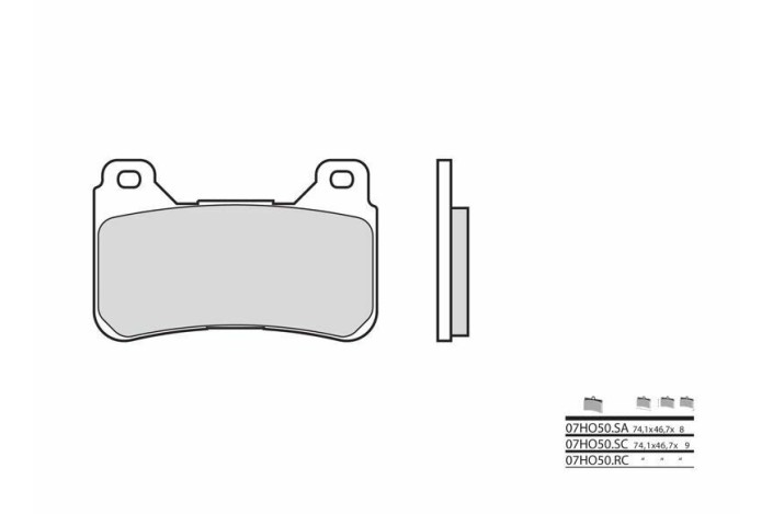 Plaquettes de frein BREMBO carbone céramique - 07HO50RC