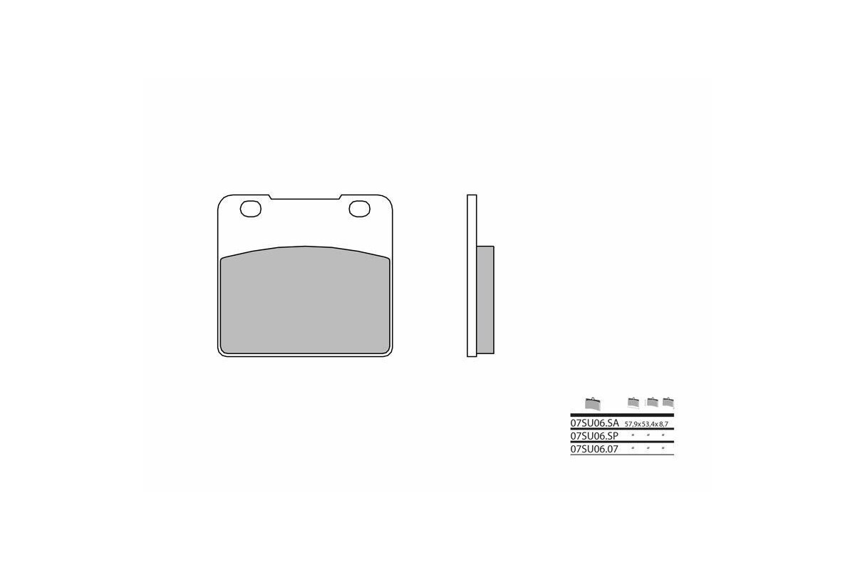Plaquettes de frein BREMBO route métal fritté - 07SU06SA