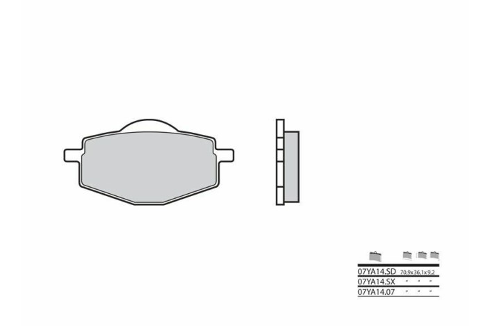 Plaquettes de frein BREMBO Off-Road métal fritté - 07YA14SX