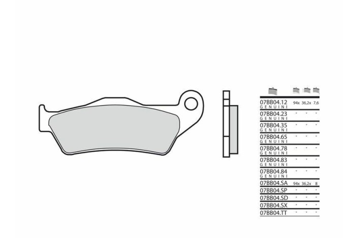 Plaquettes de frein BREMBO Off-Road métal fritté - 07BB04SD