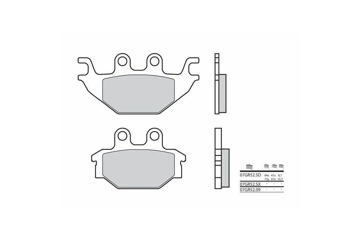 Plaquettes de frein BREMBO route carbone céramique - 07GR5209