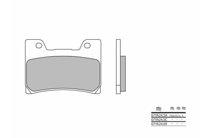 Plaquettes de frein BREMBO route carbone céramique - 07YA2409