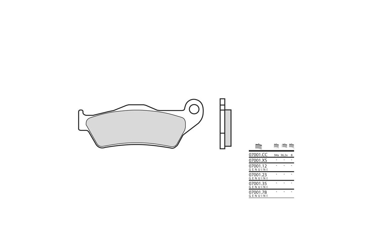 Plaquettes de frein BREMBO Scooter métal fritté - 07001XS