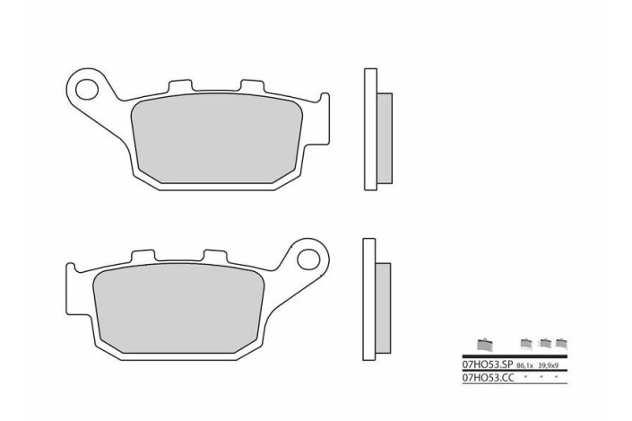 Plaquettes de frein BREMBO route carbone céramique - 07HO53CC