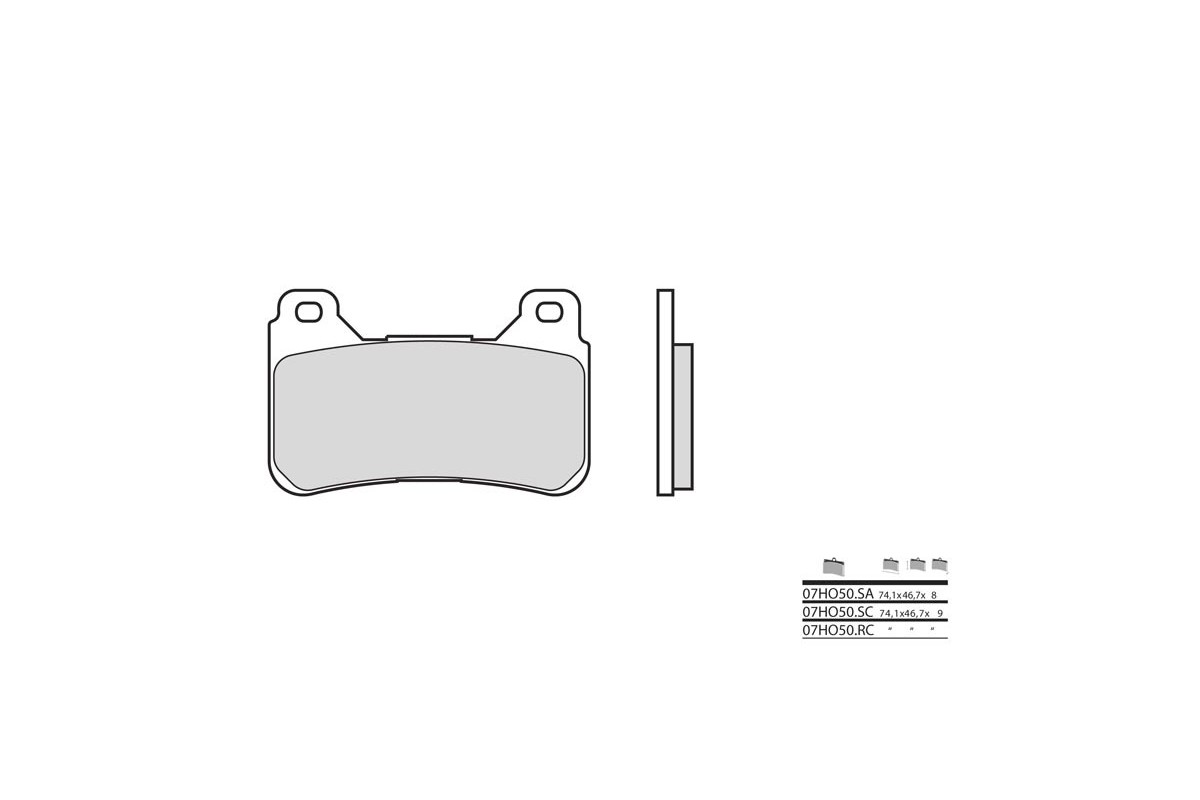 Plaquettes de frein BREMBO route métal fritté - 07HO50LA